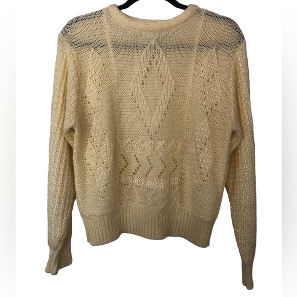 70's Vintage Plums & Pearls Knit Sweater - Picture 1 of 4